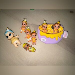 Mini Baby born surprise Dolls Playset with Storage Pouch